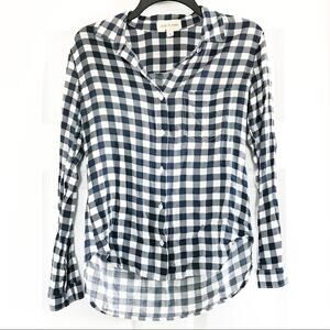 Cloth & Stone Plaid Blue Checkered Button Down